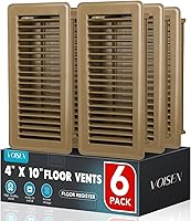 VOISEN 4x10 Floor Register 6-Pack Brown - Heavy Duty Steel Walkable Vent Covers for Home Floors