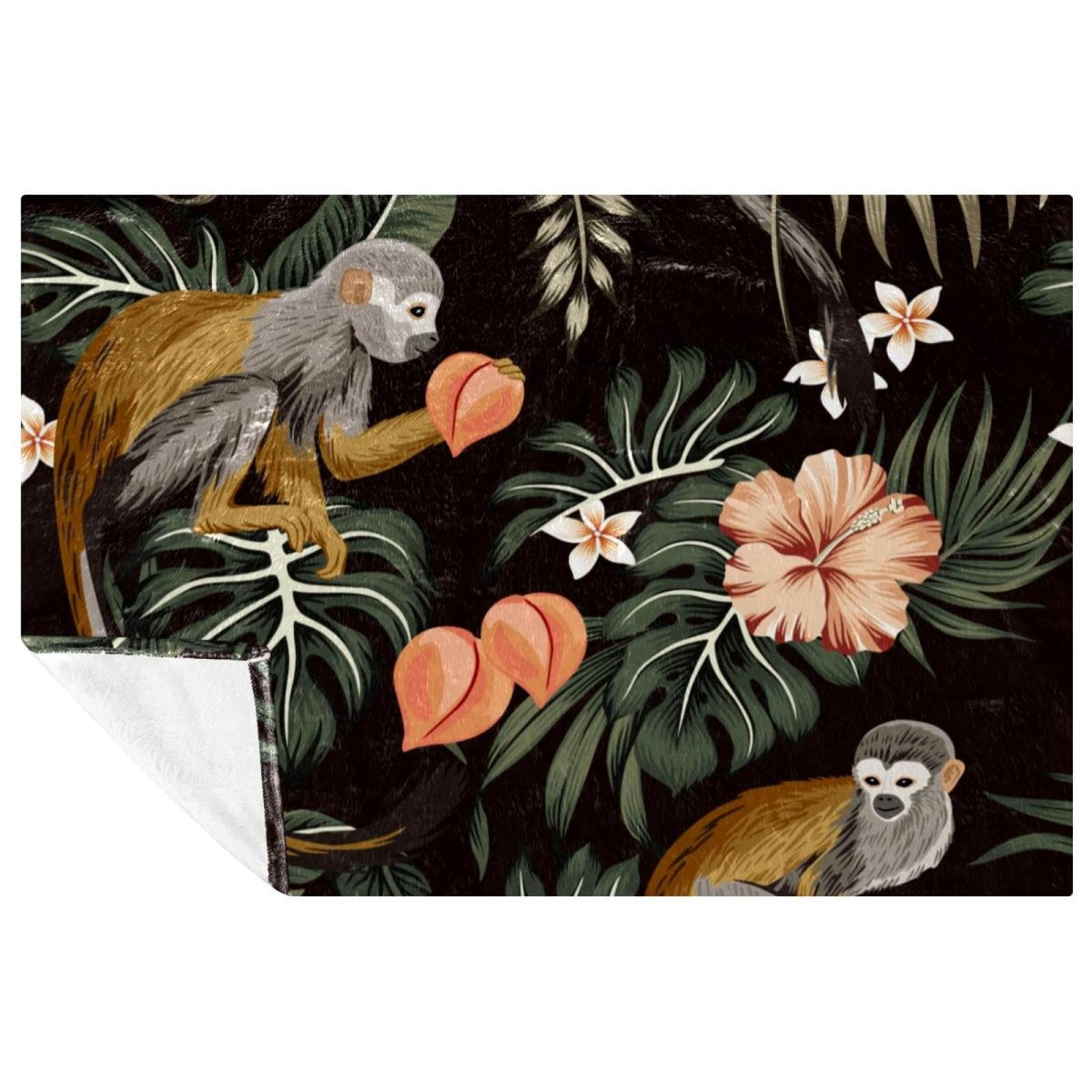 Couverture douce et confortable motif singe pour frissons