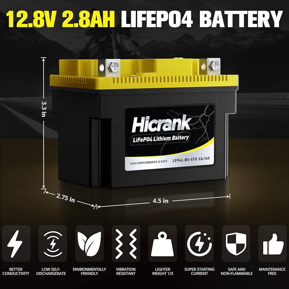 a.ranran Amazon.com: Hicrank YTX4L-BS STD Standard Lithium Motorcycle