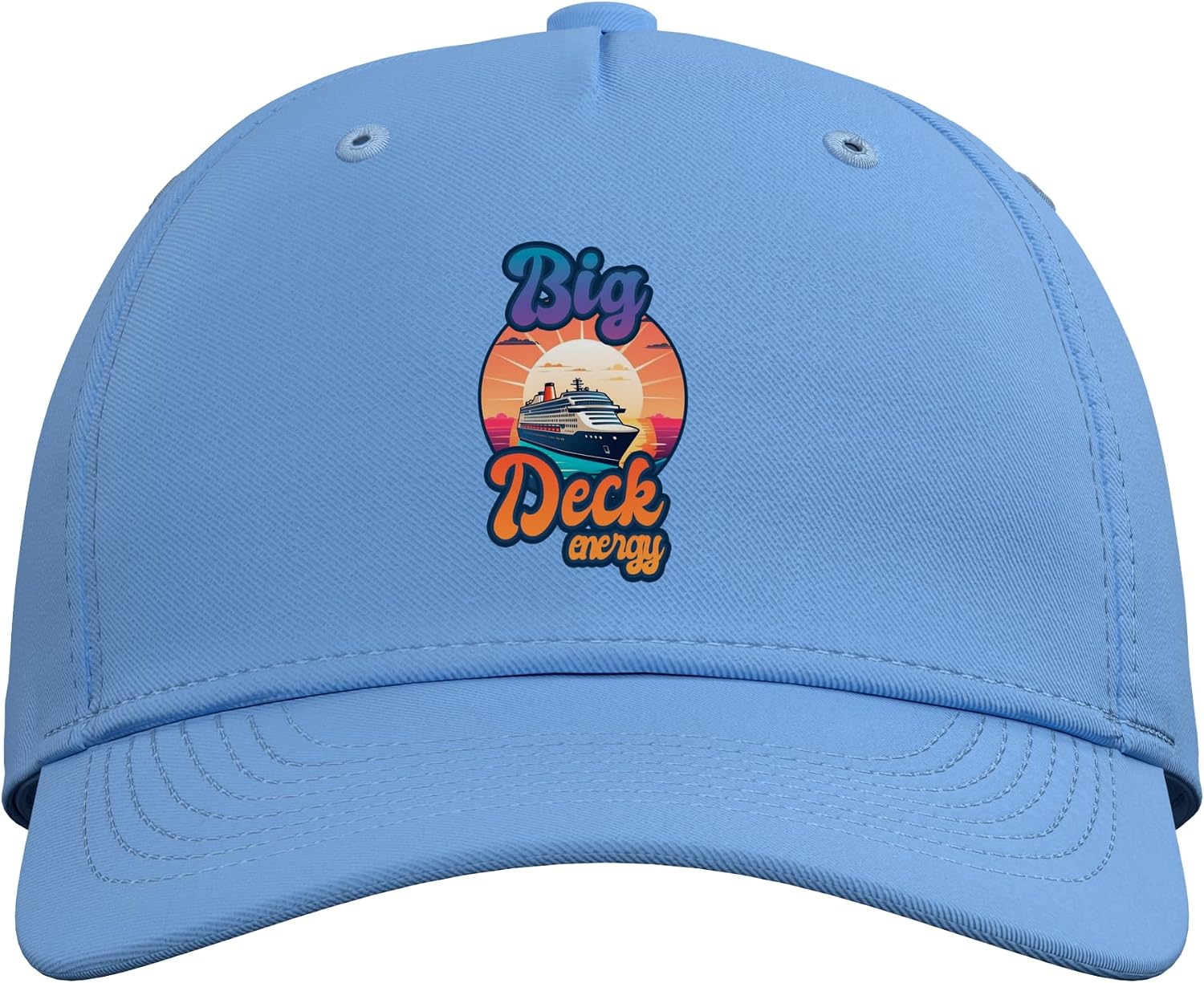 Retro Big Deck Energy Funny Cruise Ship Travel Vacation Men Adjustable Baseball Hat image 2
