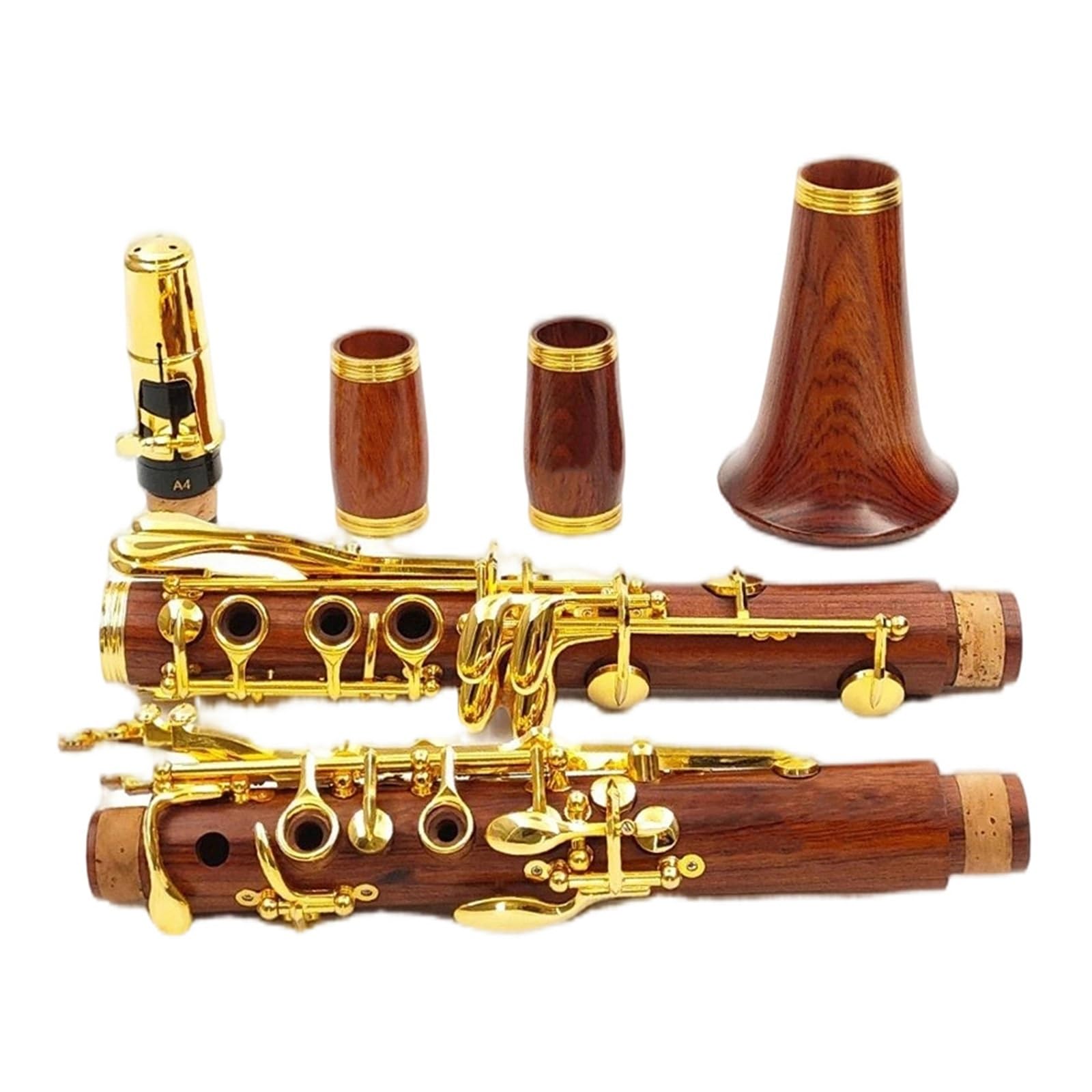 Professionelle Klarinette Professionelle Klarinette Bb Vergoldet 17 Tasten Korpus Aus Rotem Holz Und Palisander Für Musiker