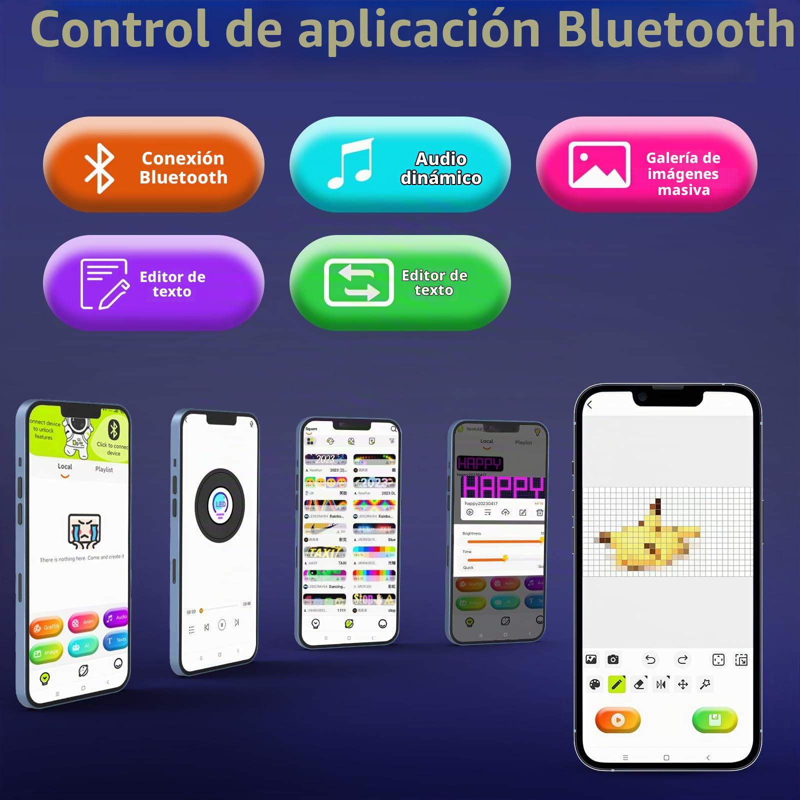 OBEST Letrero LED Programable Flexo, Letrero Animación GRB Bluetooth App