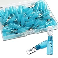 Vista 11 de 100 conectores de pala, terminales de pala termorretráctiles 16-14 AWG, conectores de alambre hembra