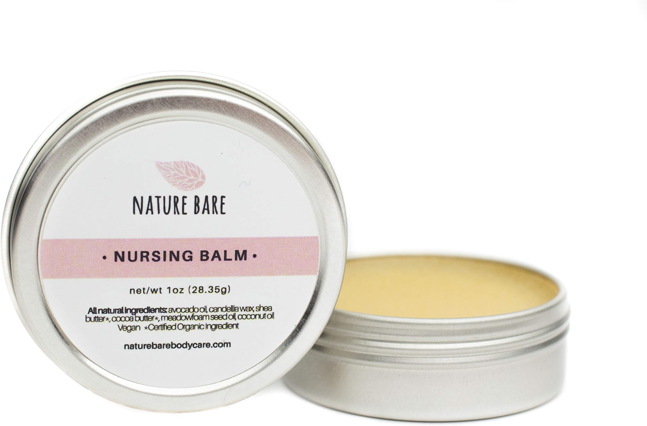 Nature Bare Nipplecream for Breastfeeding - Nipple Cream for Breastfeeding, Nipple Piercing, Nursing Balm, Nipple Balm - Soothes Dry, Sore, Cracked and Irritated Nipples-Organic Nipple Butter 1 oz.