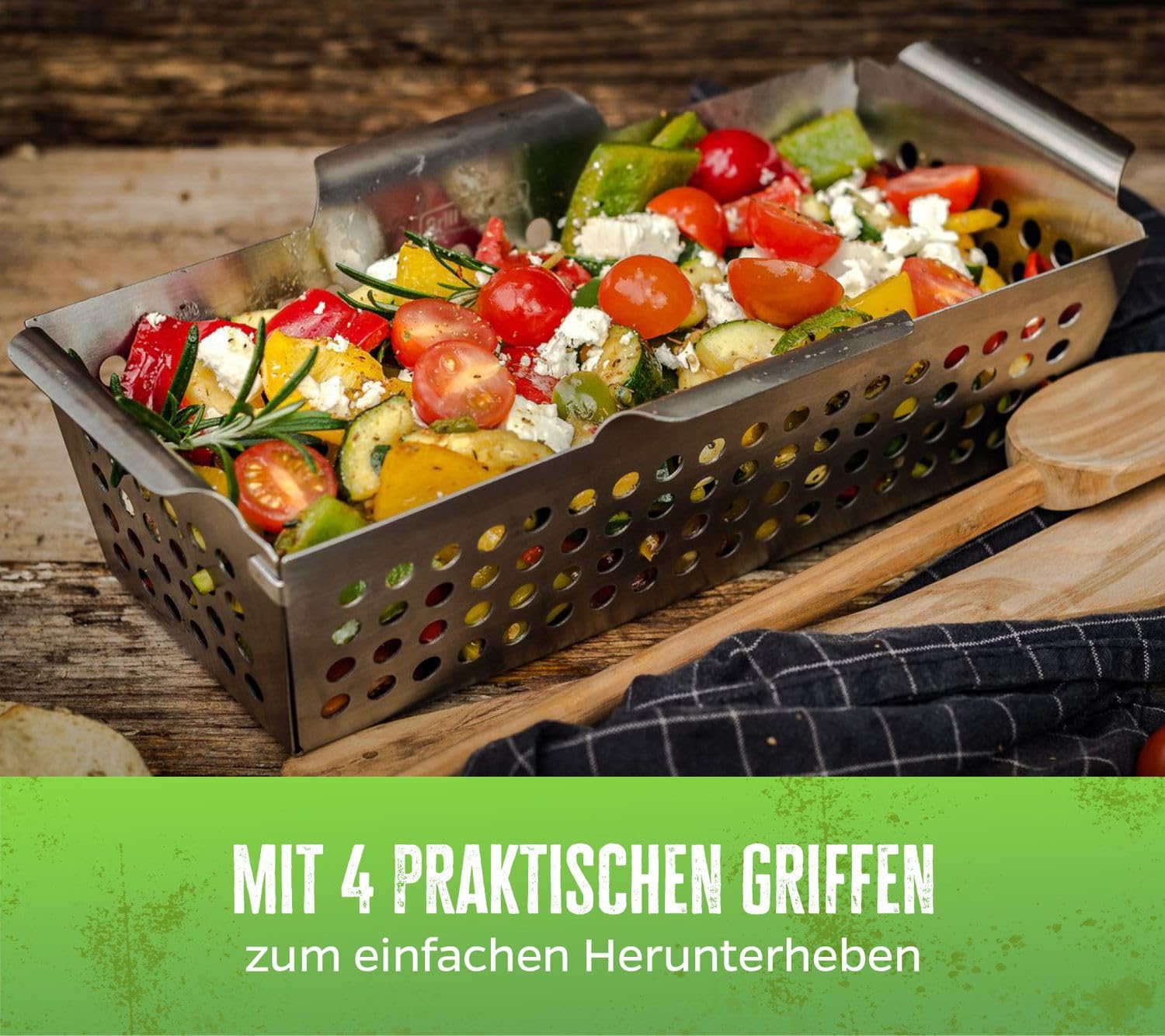 Grill Fürst verdure cesto Acciaio Inox Rettangolare 31 x 16 cm