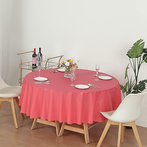 Miniatura 4 de Evershine Paquete de 12 manteles redondos de plástico de 84 pulgadas color verde manzana resistente (reutilizable) (redondo de 84 pulgadas, verde