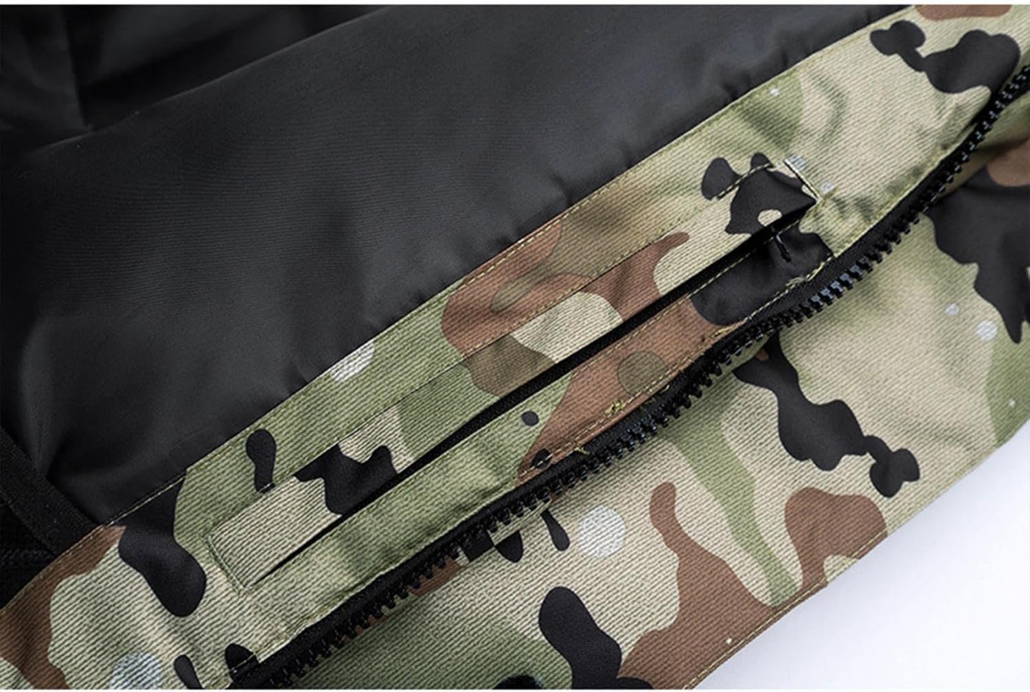 watersouprty Men 2 Piece Camouflage Ski Jacket and Baggy Pants Winter Warm Waterproof Windproof Snowboarding Coat