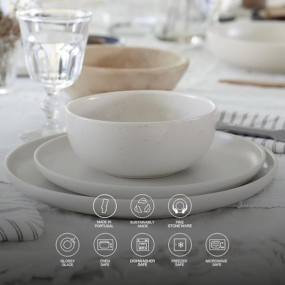 Casafina Ceramic Stoneware 6'' Bread Plate - Pacifica Collection, Oyster Grey | Microwave & Dishwasher Safe Dinnerware | Food Safe Glazing | Restaurant Quality Tableware