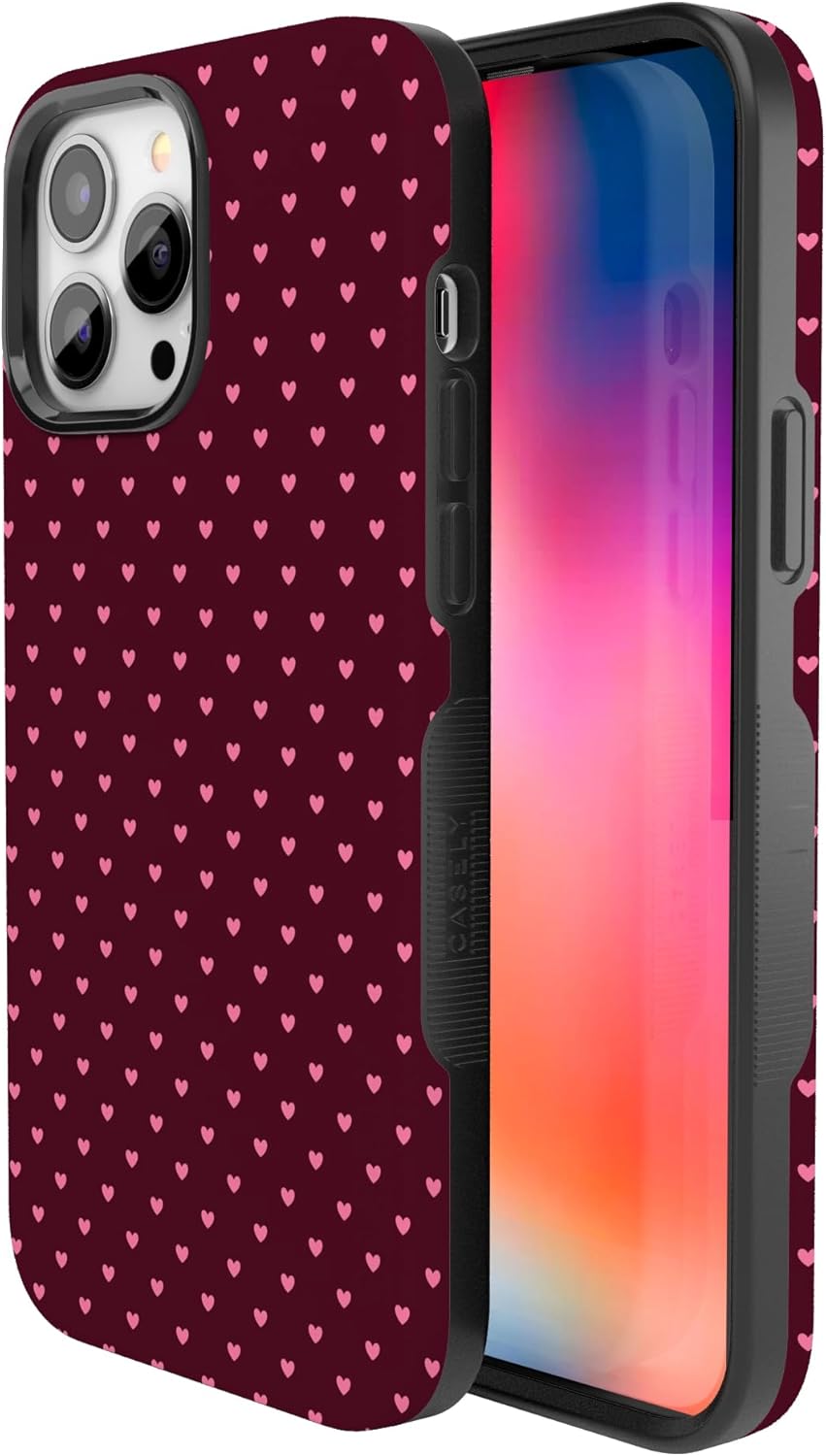 Casely iPhone 13 Pro Max Case | Heart Noir | Tiny Hearts | Bold Protective Design | MagSafe Compatible Design