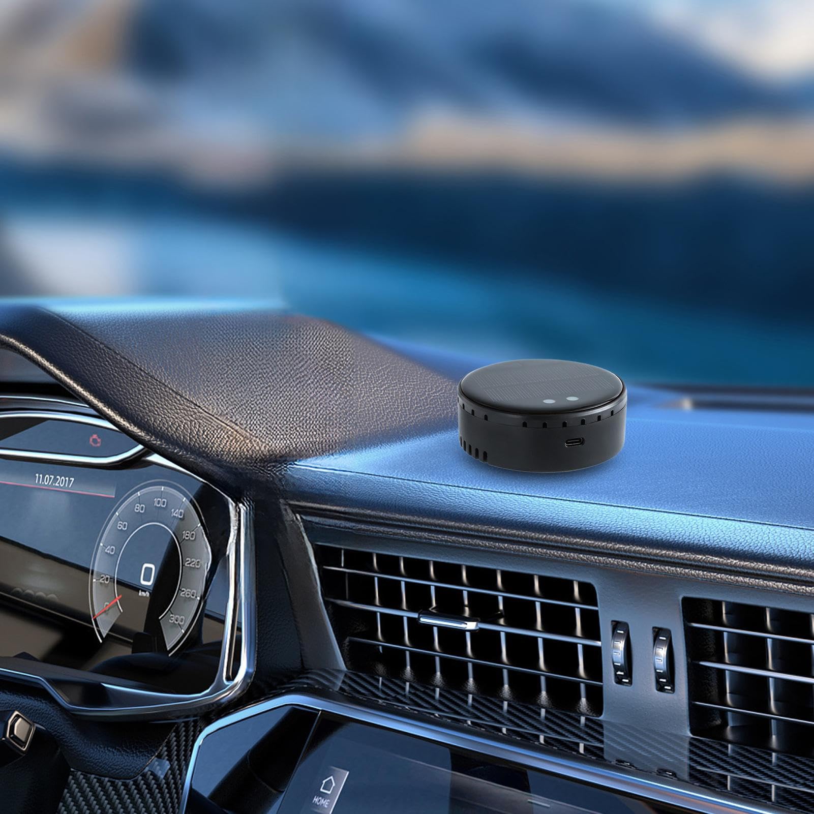 Car Air Purifier Odor Eliminator, Solar Portable HEPA Air Freshener, kompaktowy design, kabel USB, do pojazdów, sypialni, toalety, małego domu deodorizing 3,43 x 3,66 x 1,42 cala