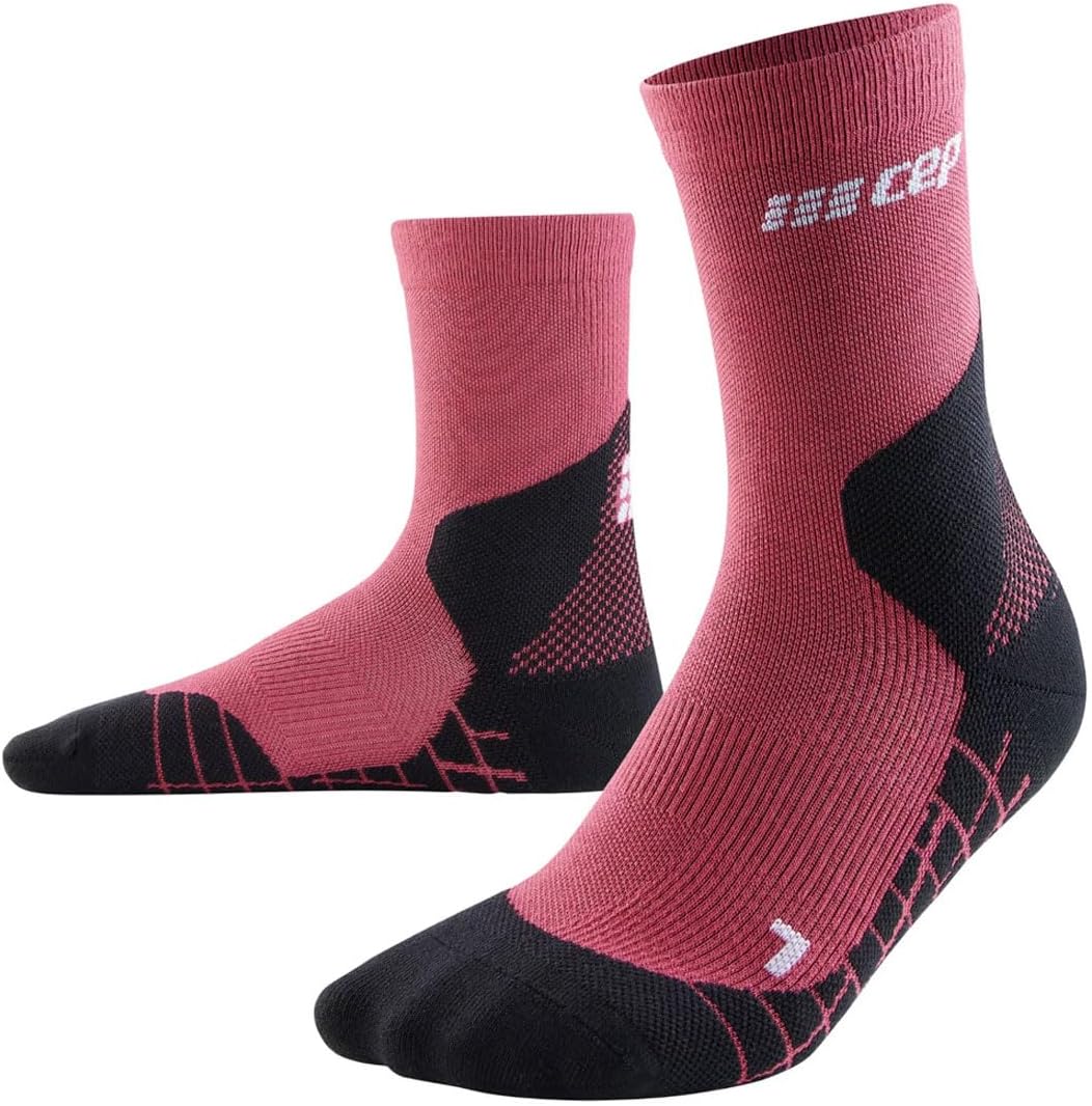 CEP Hiking Light Merino Mid Cut Socks, Berry, Women, LG, Large
