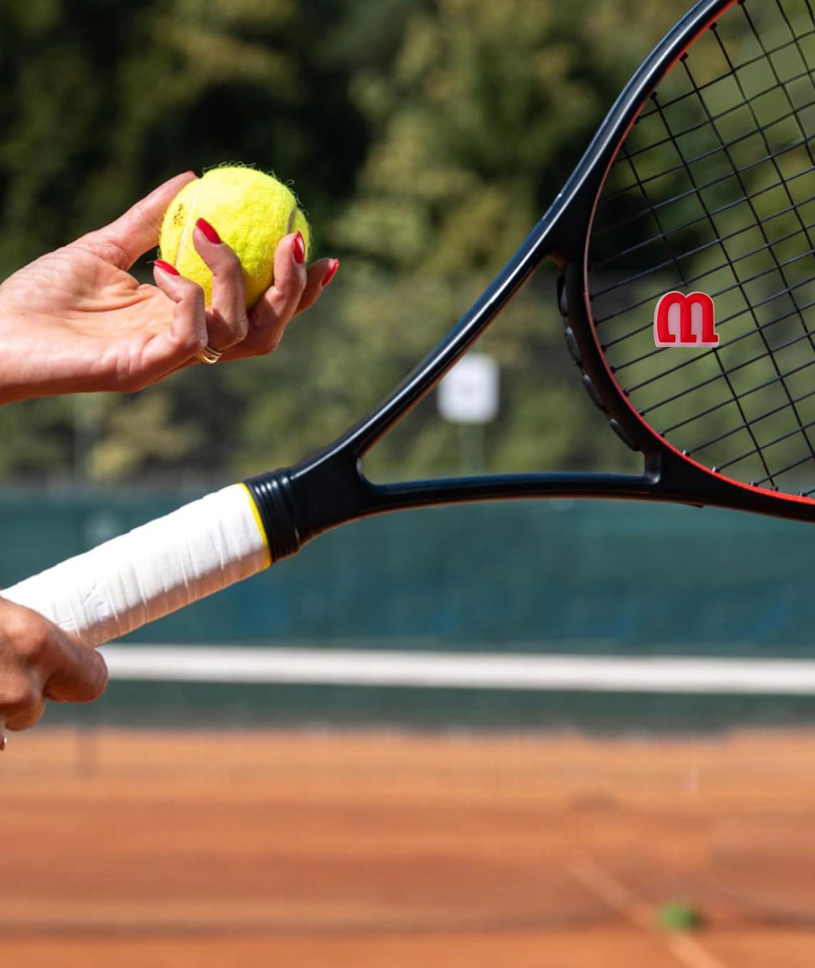 7 Pcs Tennis Dampener, Tennis Racket Dampener, Dampener for Tennis Racket, m-Shaped Design, Reduce Arm Fatigue, Compatible with Most Tennis Rackets 3