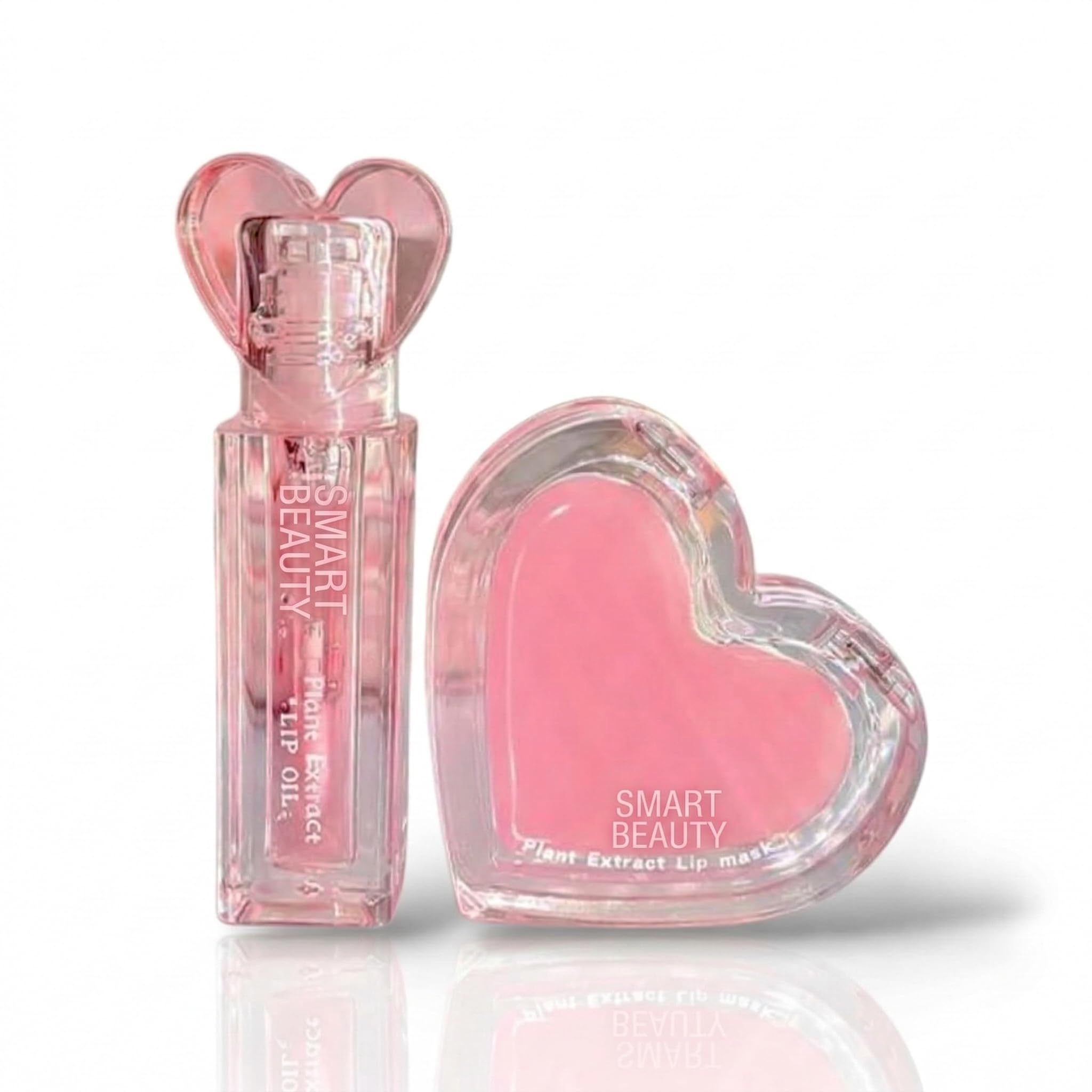 SMART BEAUTY Heart Shape Lips Care Set Plant Extract Lip Oil and Lip Mask Moisturizing Hydrating,Treatment Glossy,Dry Cracked Lip Soft Pink Lips Care Cosmetic Gift Set. (1Lip Mask, 1Lip Oil)-image-18