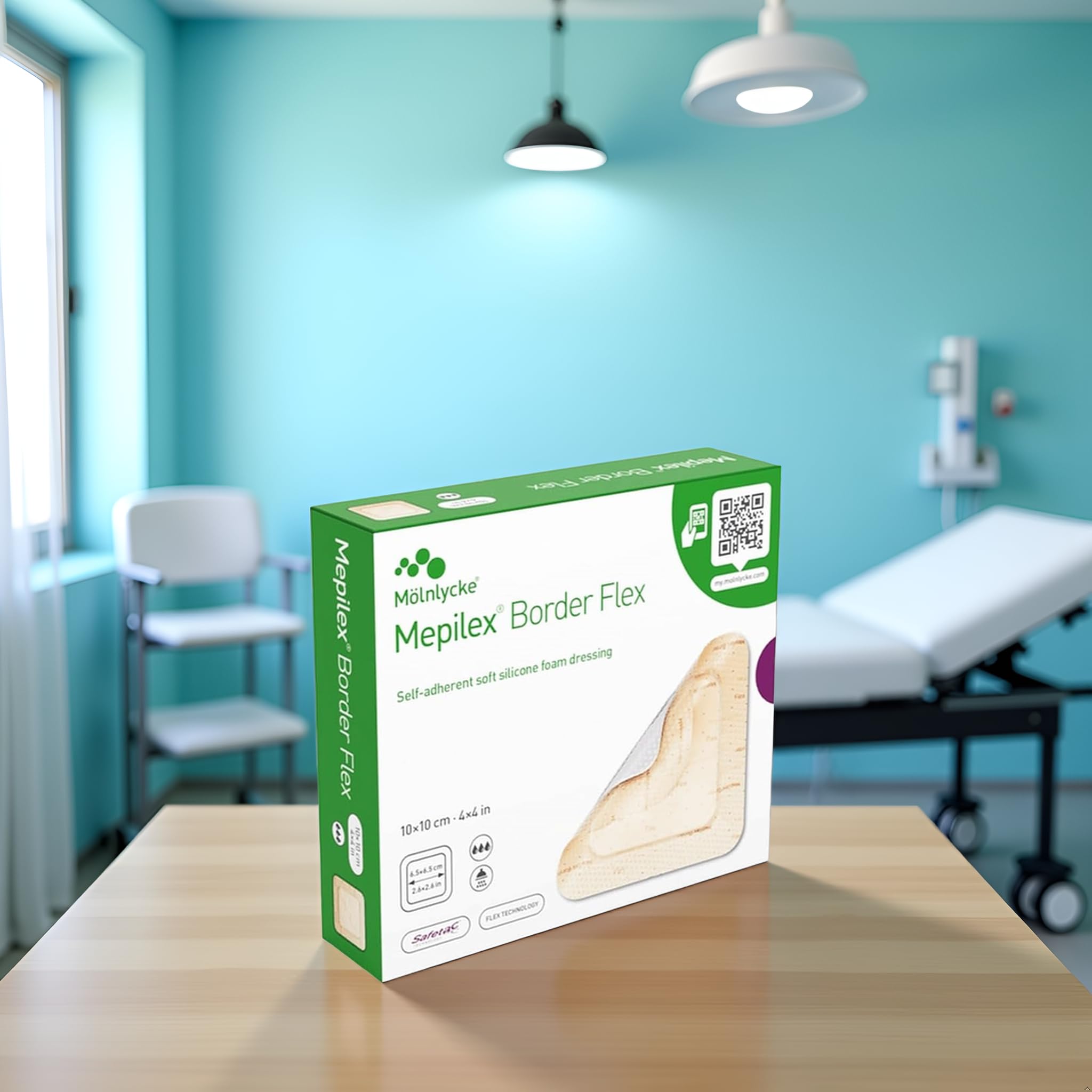 Mepilex Border Flex, 10 x 10 cm, Medicazione “all-in-one” con tecnologia proprietaria Flex 10x10 cm - Conf da 5pz