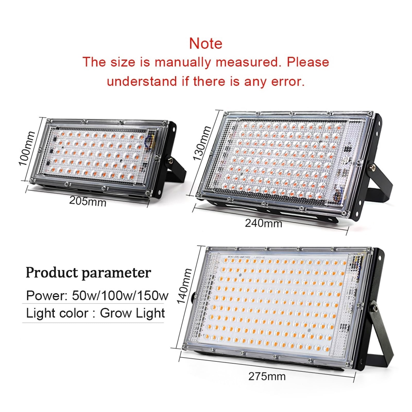 Lámpara de Cultivo, Luz LED de Cultivo 50W 100W 150W AC Phyto lámpara de Espectro Completo Reflector LED Plantas de Interior iluminación de Crecimiento de Invernadero hidropónico(100W)