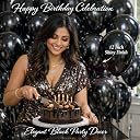 Propsicle Black Metallic Balloons for Teens Adults Birthday Decoration gallery image