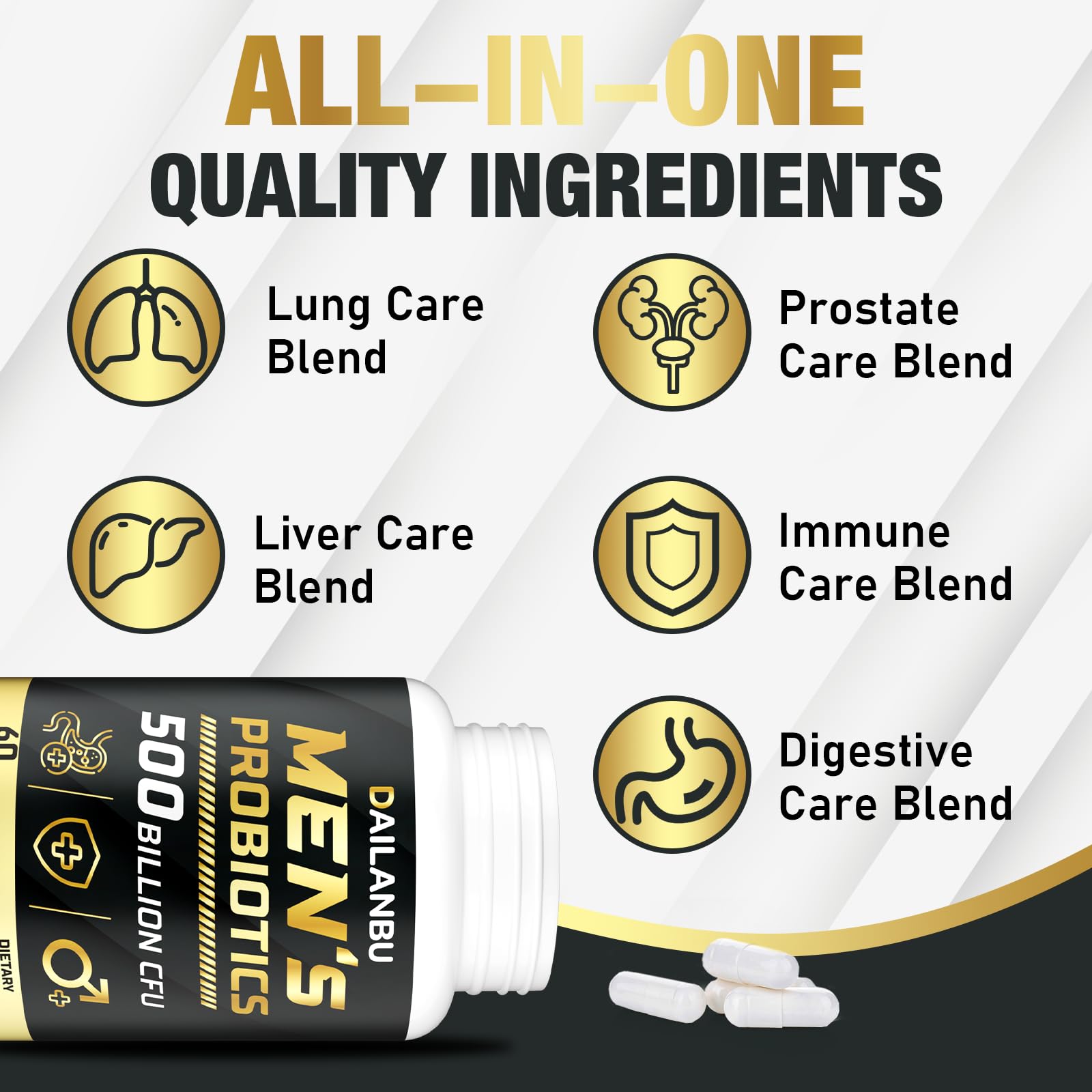 Probiotics for Men 500 Billion CFU, 16 in 1 Advanced Mens Probiotic, 60 CT — Amazon image 4