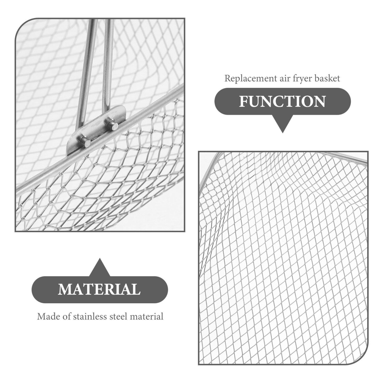 Cestello with Design Perforato in Acciaio Inossidabile for Circolazione Ottimale Quadrato per Friggitrice ad Aria per Snack e Patatine