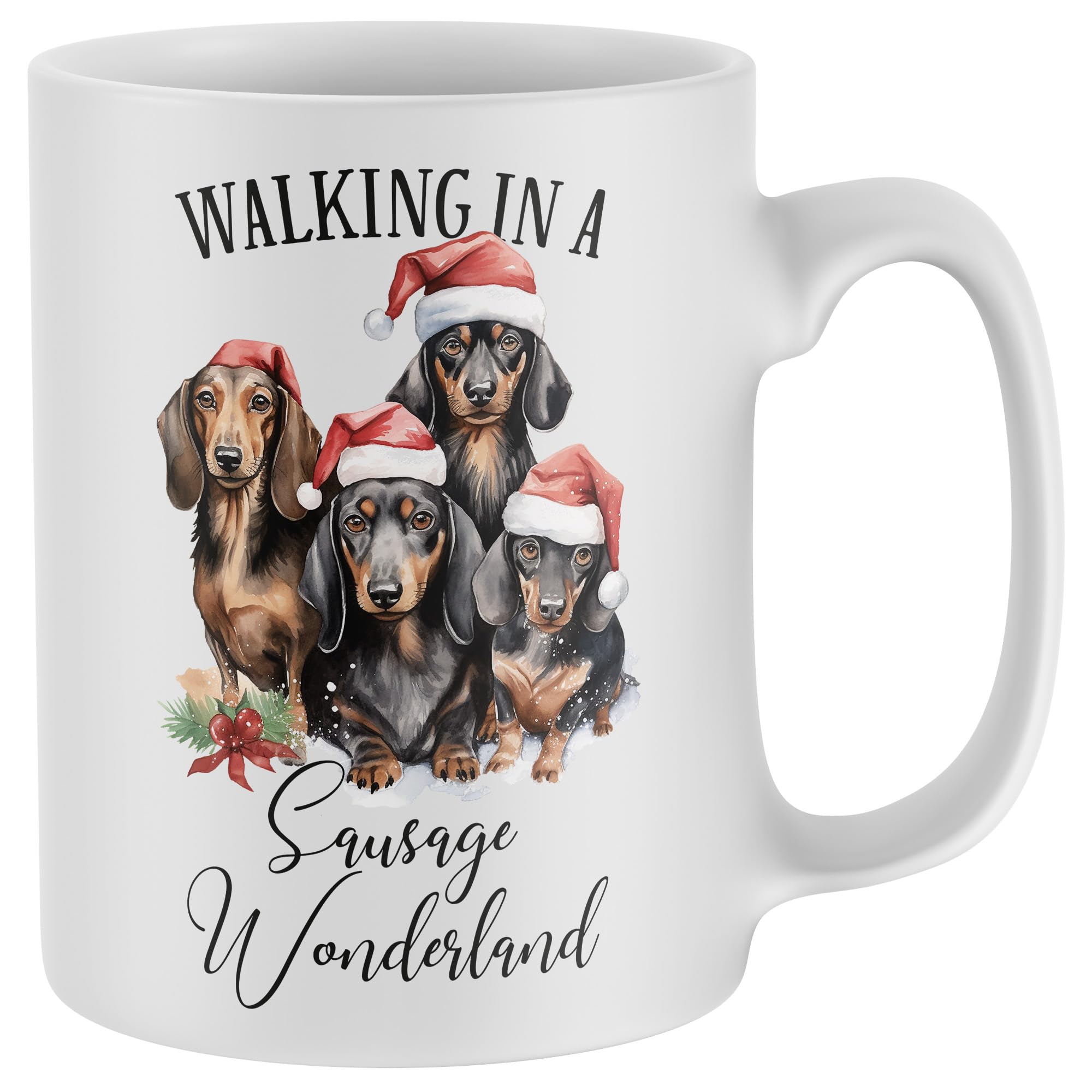 Purple Print House Walking In A Sausage Wonderland Christmas Mug Tea Coffee Festive Dachshund Xmas Secret Santa Cup