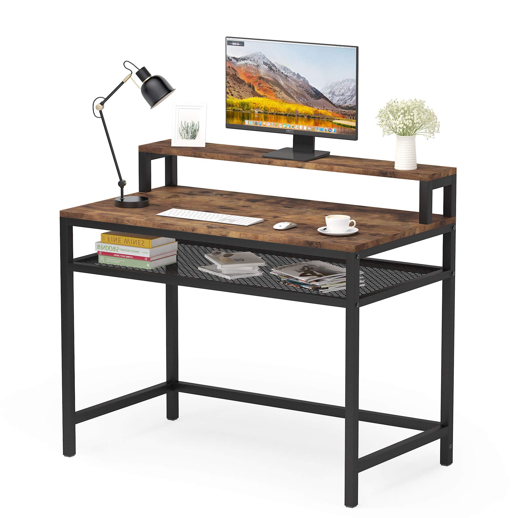 Buy Tribesigns Computer Desk with Monitor Stand, Industrial Writing