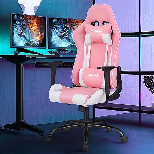 Miniatura 2 de Silla de videojuegos, silla de videojuegos, silla de videojuegos barata de piel sintética con respaldo alto, silla ergonómica giratoria de