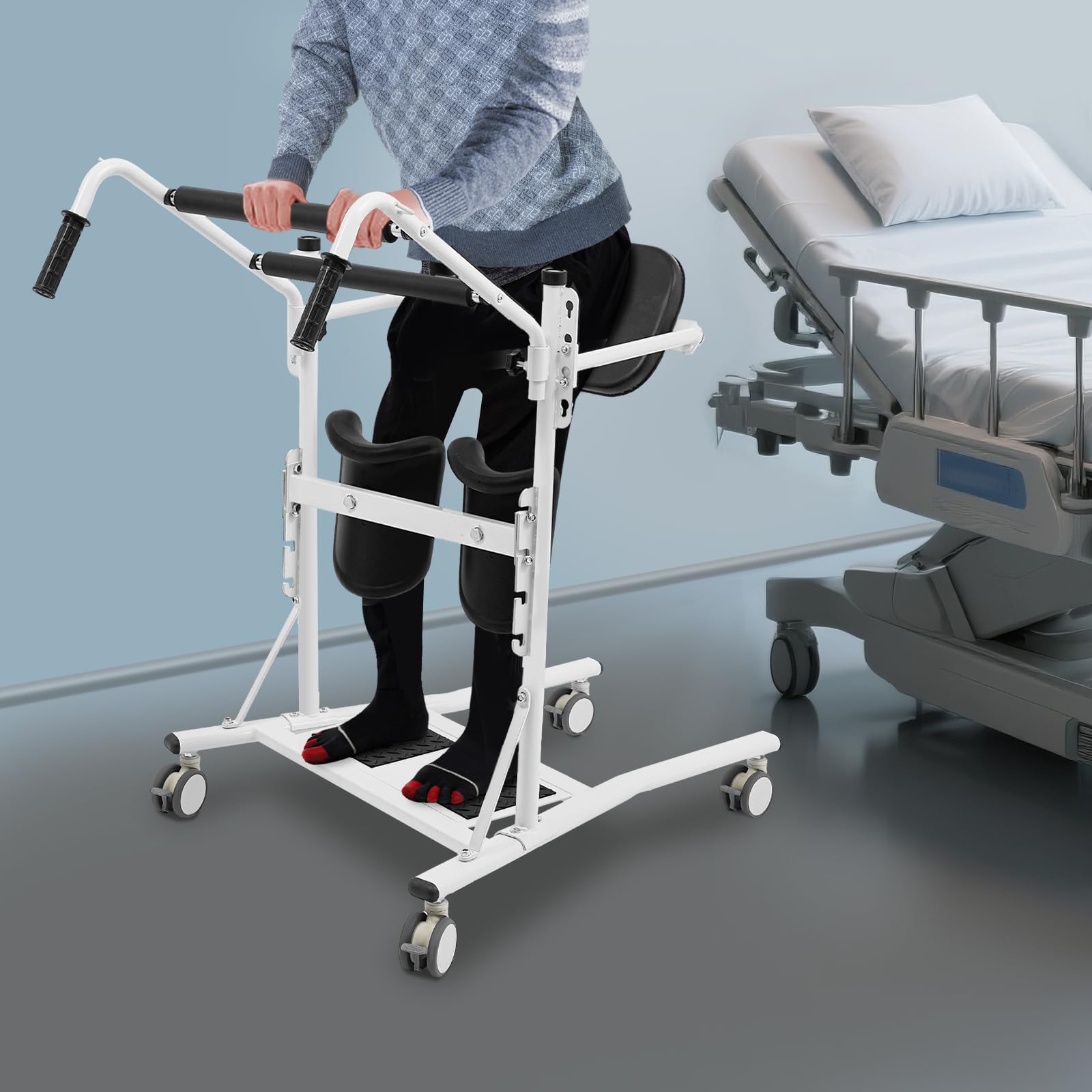 Elevador de pacientes, silla de ruedas, ayuda para levantarse, cama para personas mayores, ayuda de transferencia para transferencias en el hogar, 120 kg, ajuste de altura