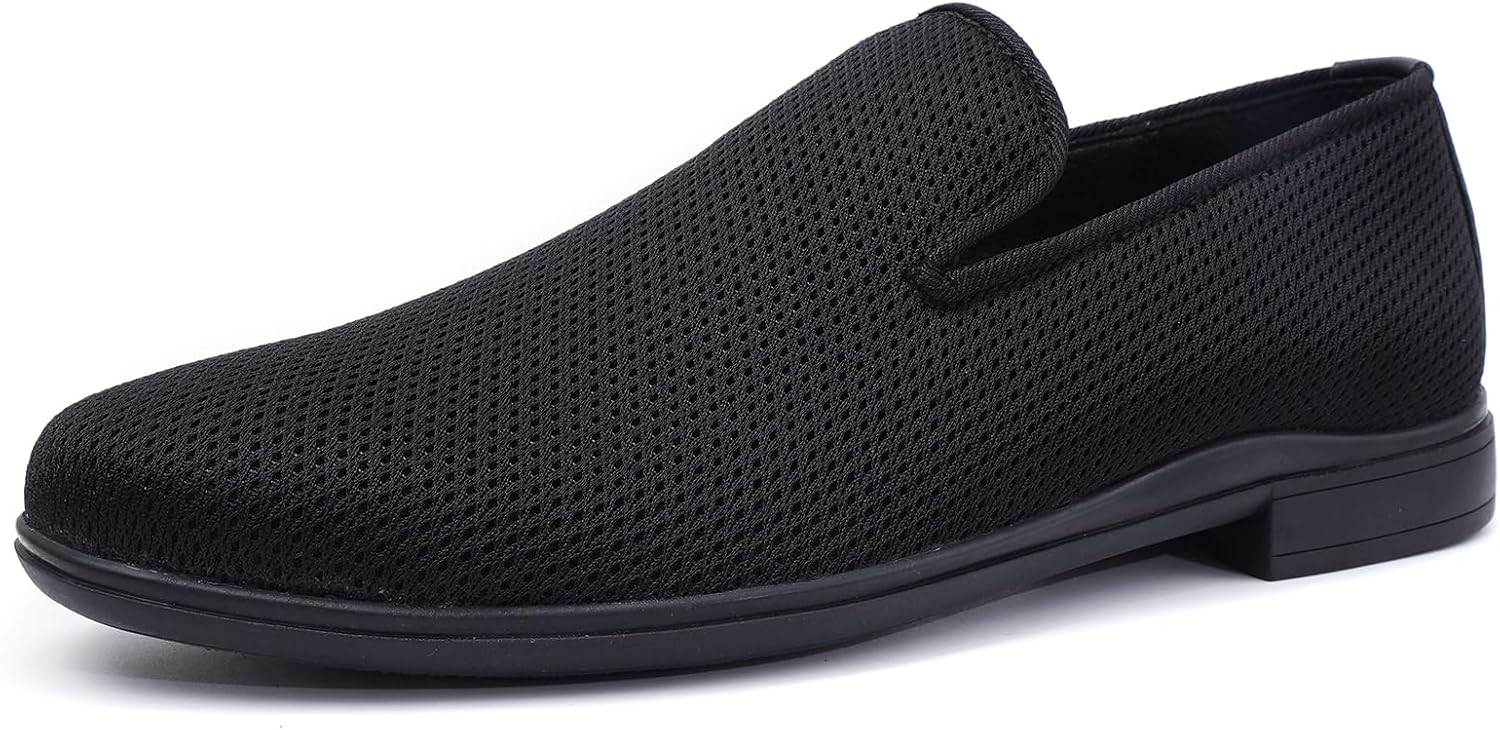 Mens Loafers Slip-on Dress Shoes Mesh Casual Oxford Shoes Classic Business Tuxedo Shoes Fashion Lightweight and Breathable