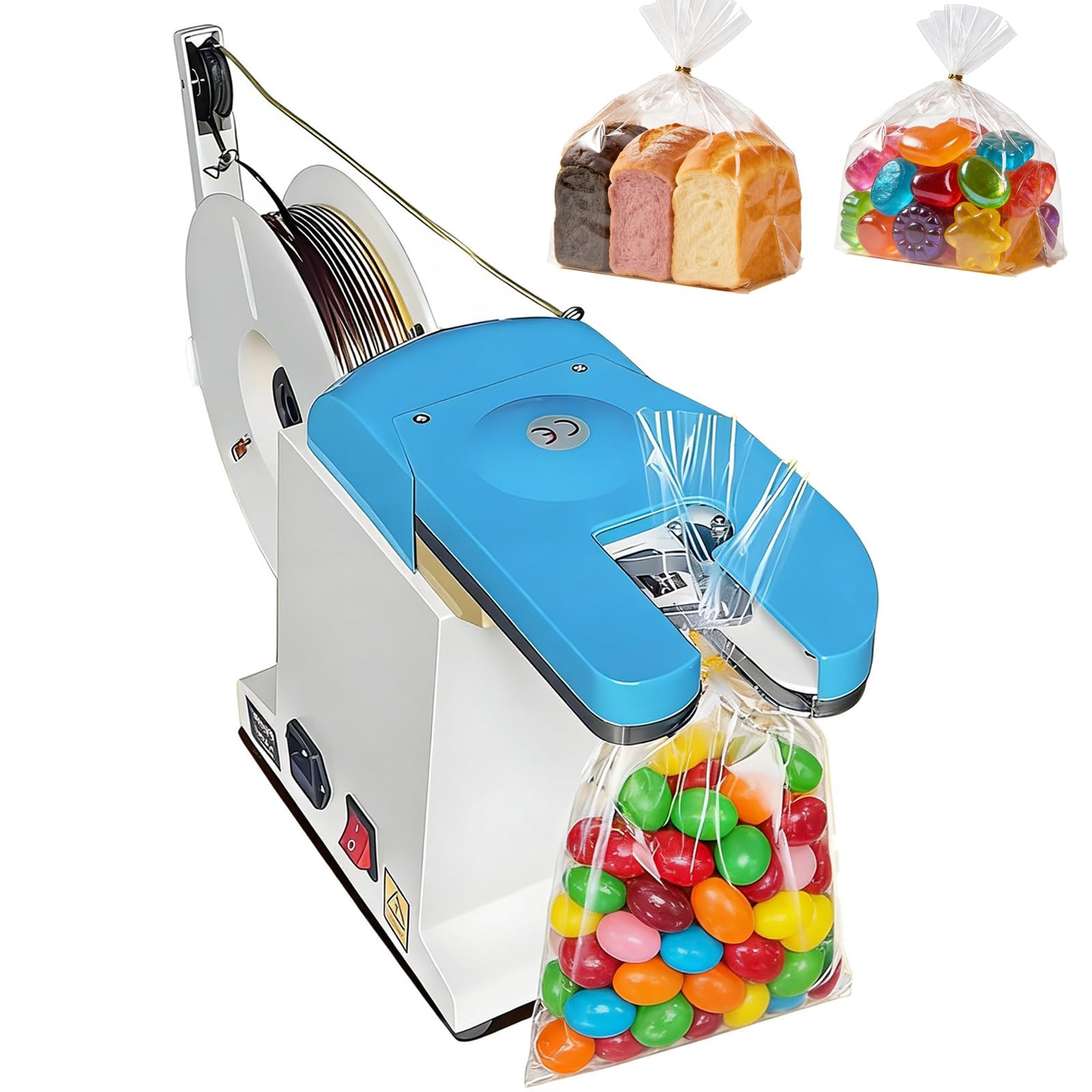 Máquina automática de amarre por torsión, herramienta eléctrica de sellado de alambre, diámetro de 0,1 a 1,2 mm, cierre semiautomático de bolsas para embalaje de dulces de panadería