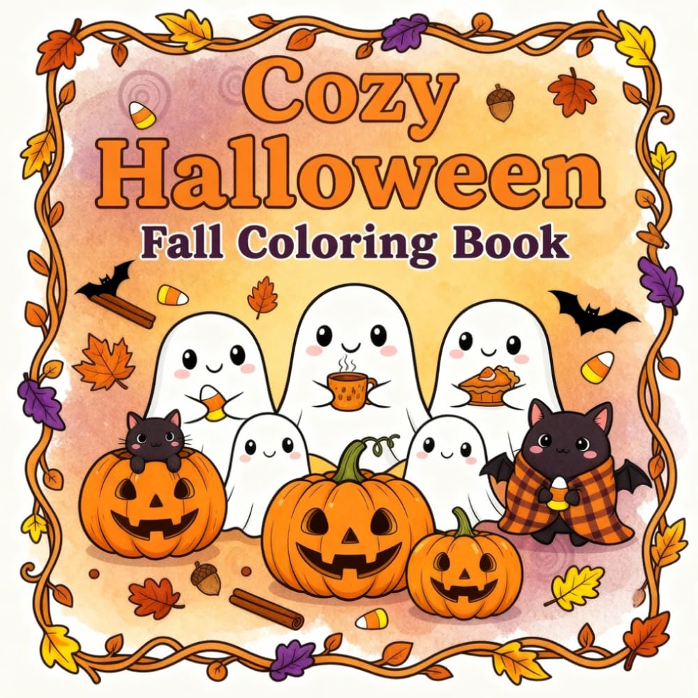 Cozy Halloween Fall Coloring Book: Relaxing Fall and Halloween Coloring Pages for Creativity, Comfort, and Seasonal Enjoyment