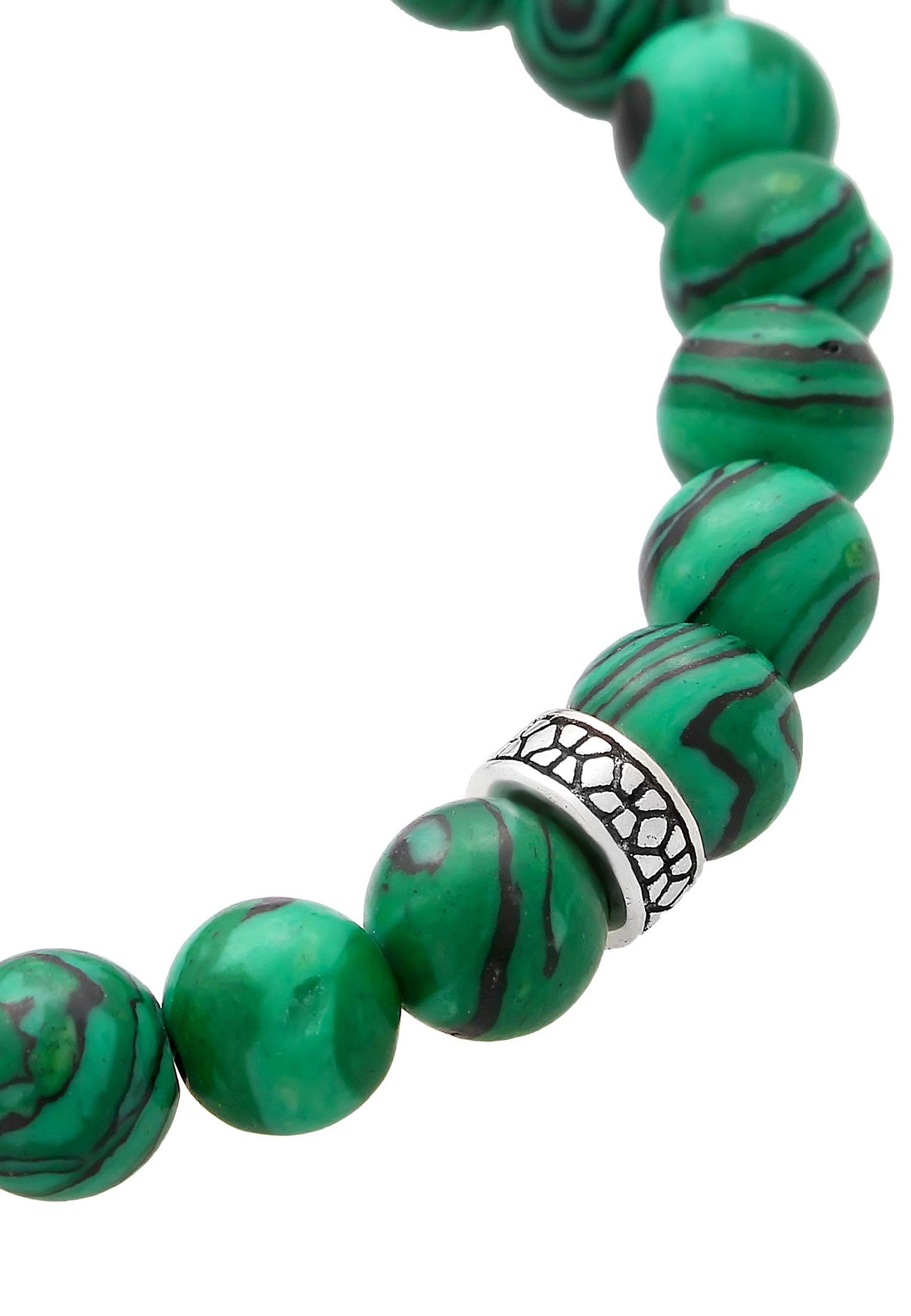 Kuzzoi Buddha Herren Armband mit grünen Malachit Edelstein Perlen und Beads | Yogaarmband Energiearmband Länge 19 21 cm elastisch