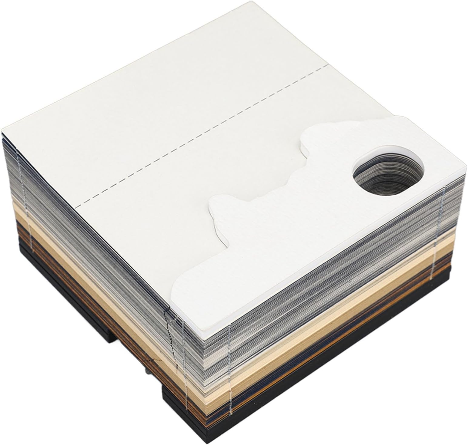 Trisar 3D Memo Pad, 2024 Calendar Paper Carving Art Sticky Notes, Fantasy Castle 3D Paper Card Craft, DIY Post Notes, Desk Decoration