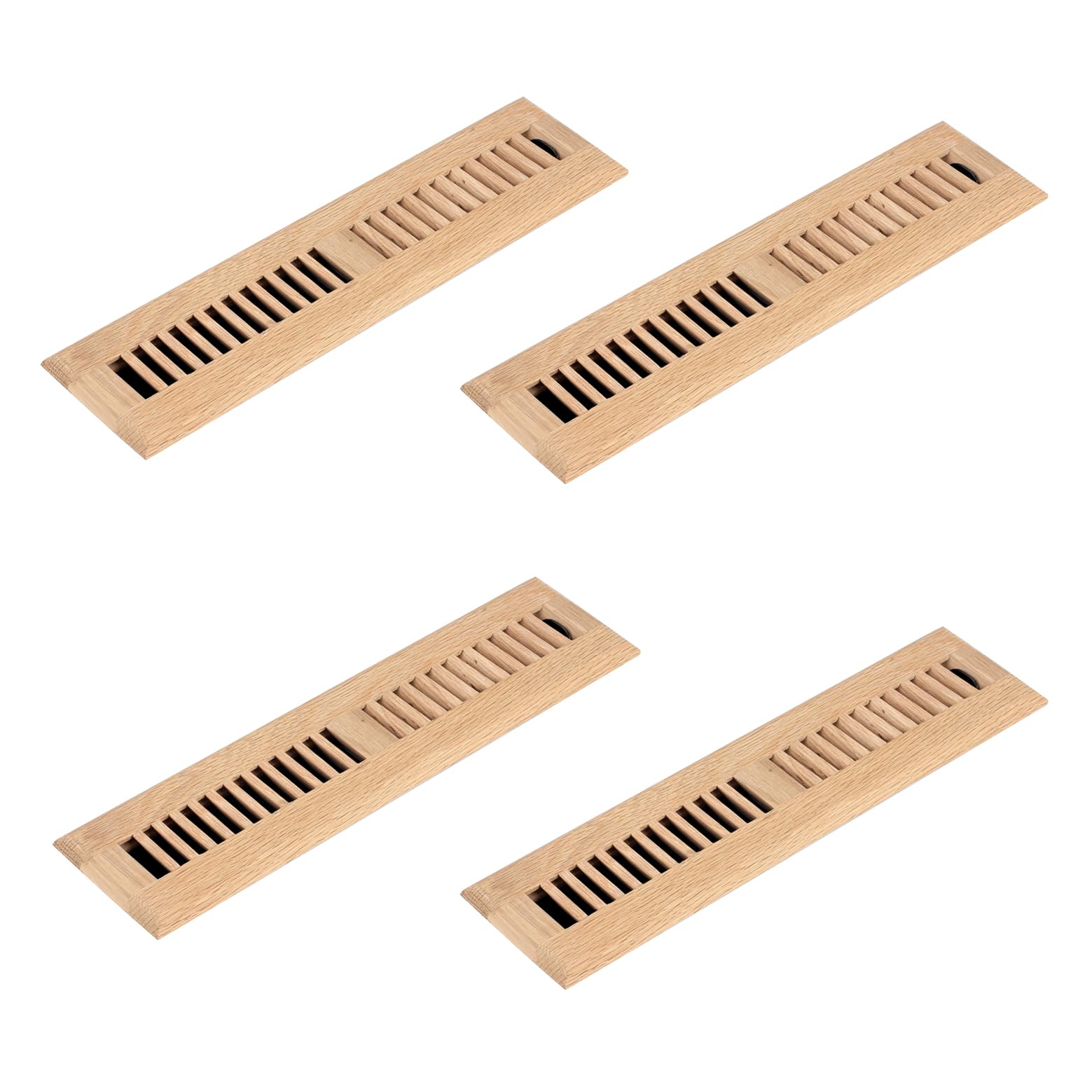 Homewell 4 Pcs Pack Oak Floor Register, Drop in Vent, 2x12 Inch, Unfinished