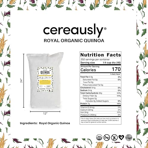 Miniatura 2 de CEREAUSLY Quinoa blanca orgánica a granel  Restaurantes  Al por mayor  Boliviana  Royal  Sin OMG  25 libras