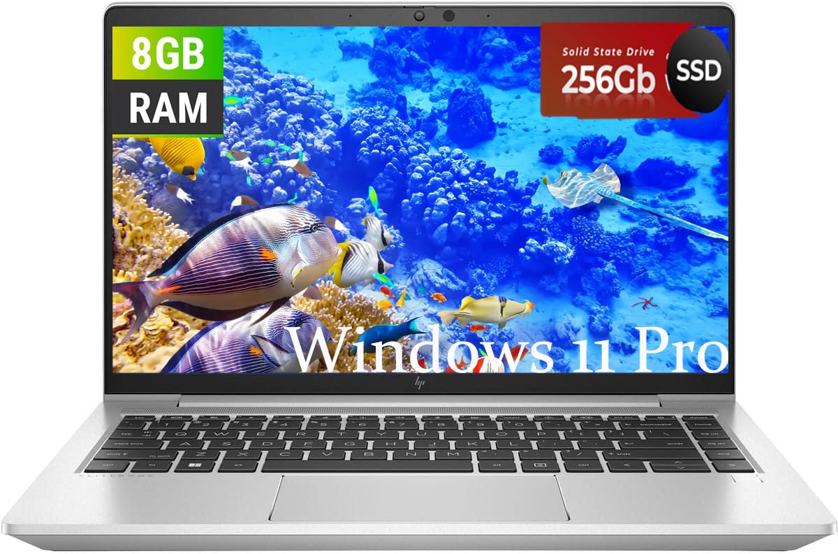 HP EliteBook 645 G9 Business Laptop, 14" FHD(1920x1080) Screen, AMD Ryzen 5 5675U, 8GB RAM, 256GB SSD, Clavier QWERTY, Clavier rétroéclairé, Windows 11 Pro (renouvelé)