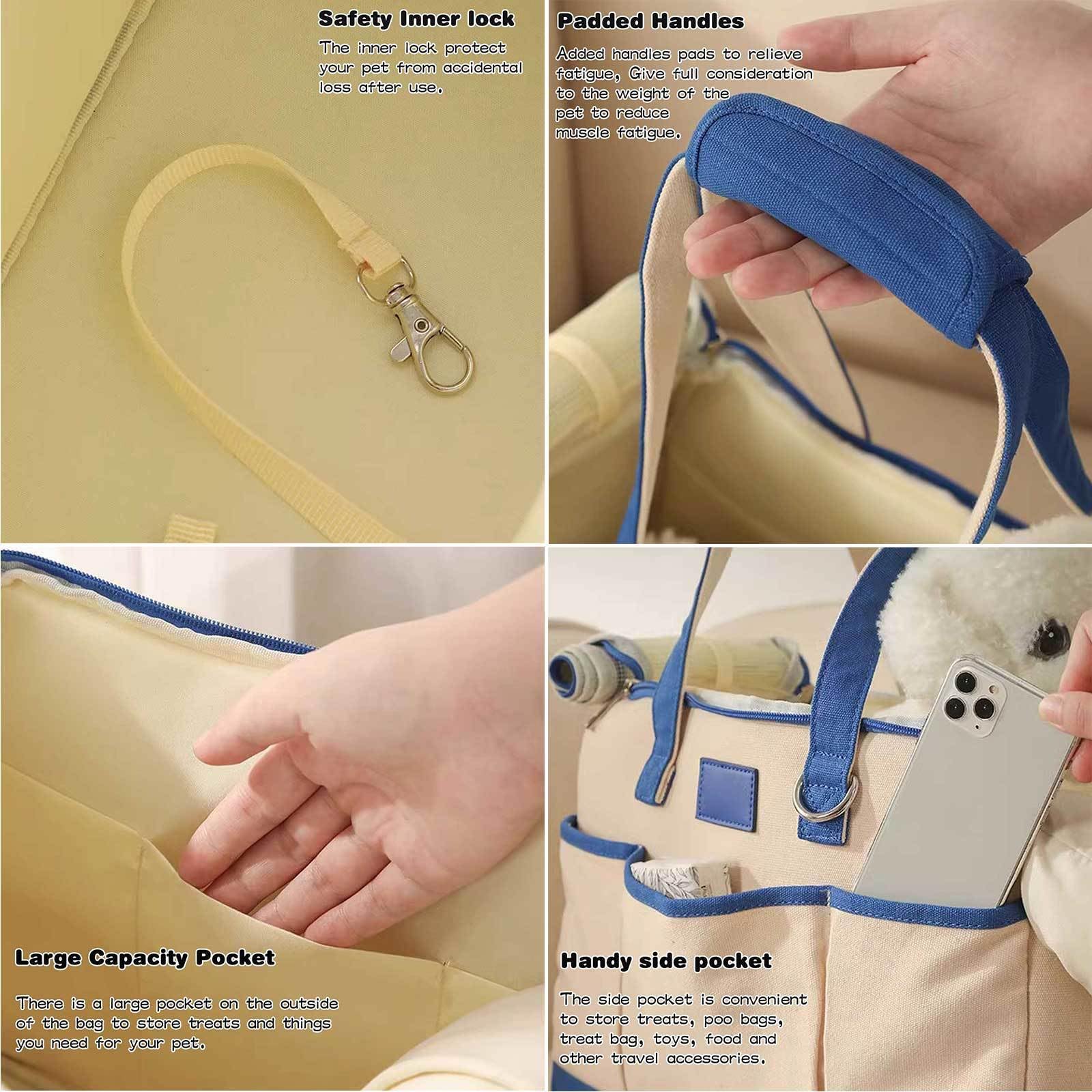 Bolso de Viaje para Mascotas Monedero para Perros Monedero de Animales Pequeños Bolsa para Cachorros Mochila para Perros para Perros Pequeños, Gatos para Viajes Al Aire Libre,Blue