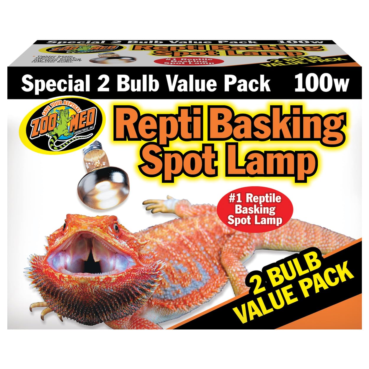 Zoo Med SL-250 Repti Basking Spot, 100 Watt, 2 Pieces