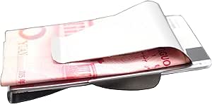 マネークリップ カードホルダー付 ステンレススチール製 シルバー