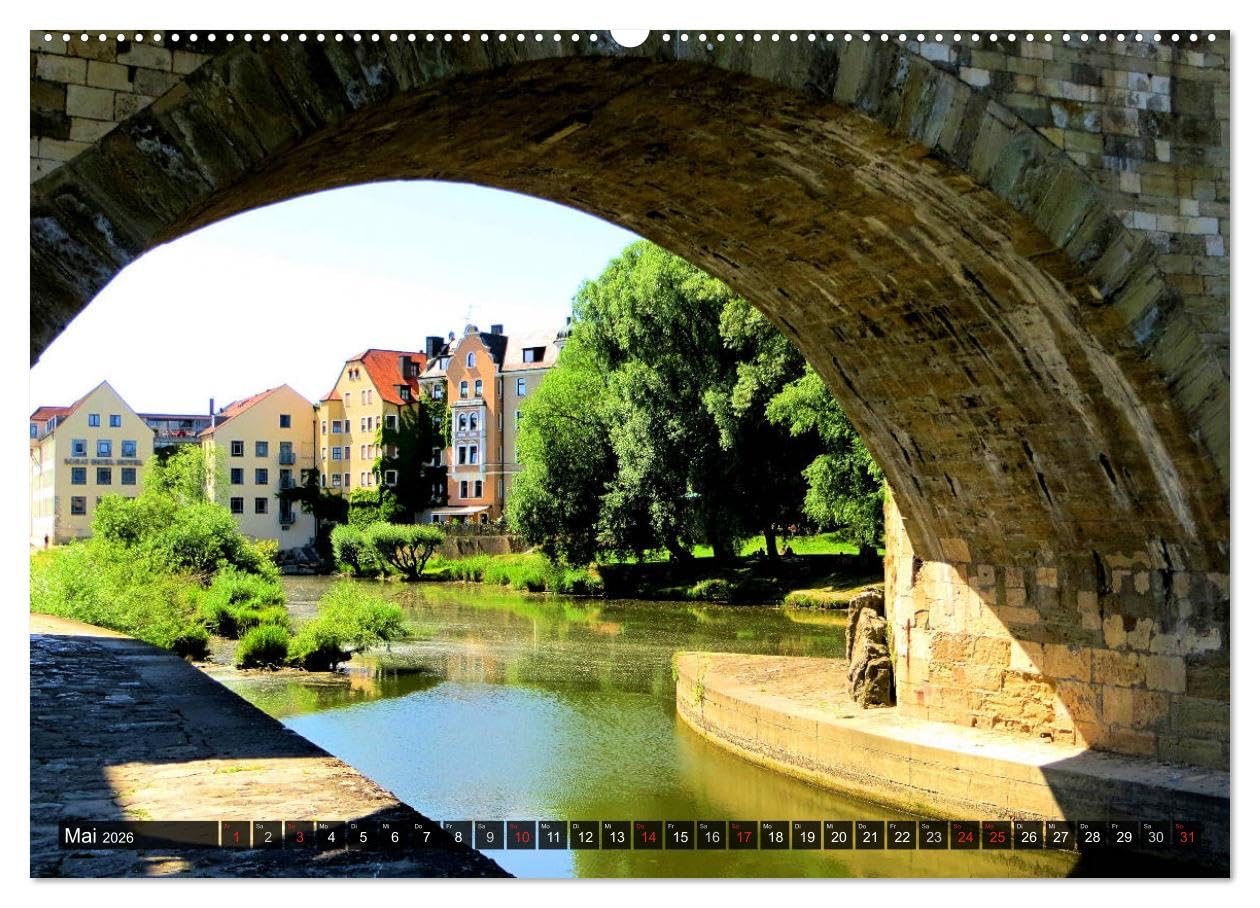 REGENSBURG - Impressionen (Wandkalender 2026 DIN A2 quer), CALVENDO Monatskalender: Stimmungsvolle Bilder einer historischen Stadt (CALVENDO Orte)