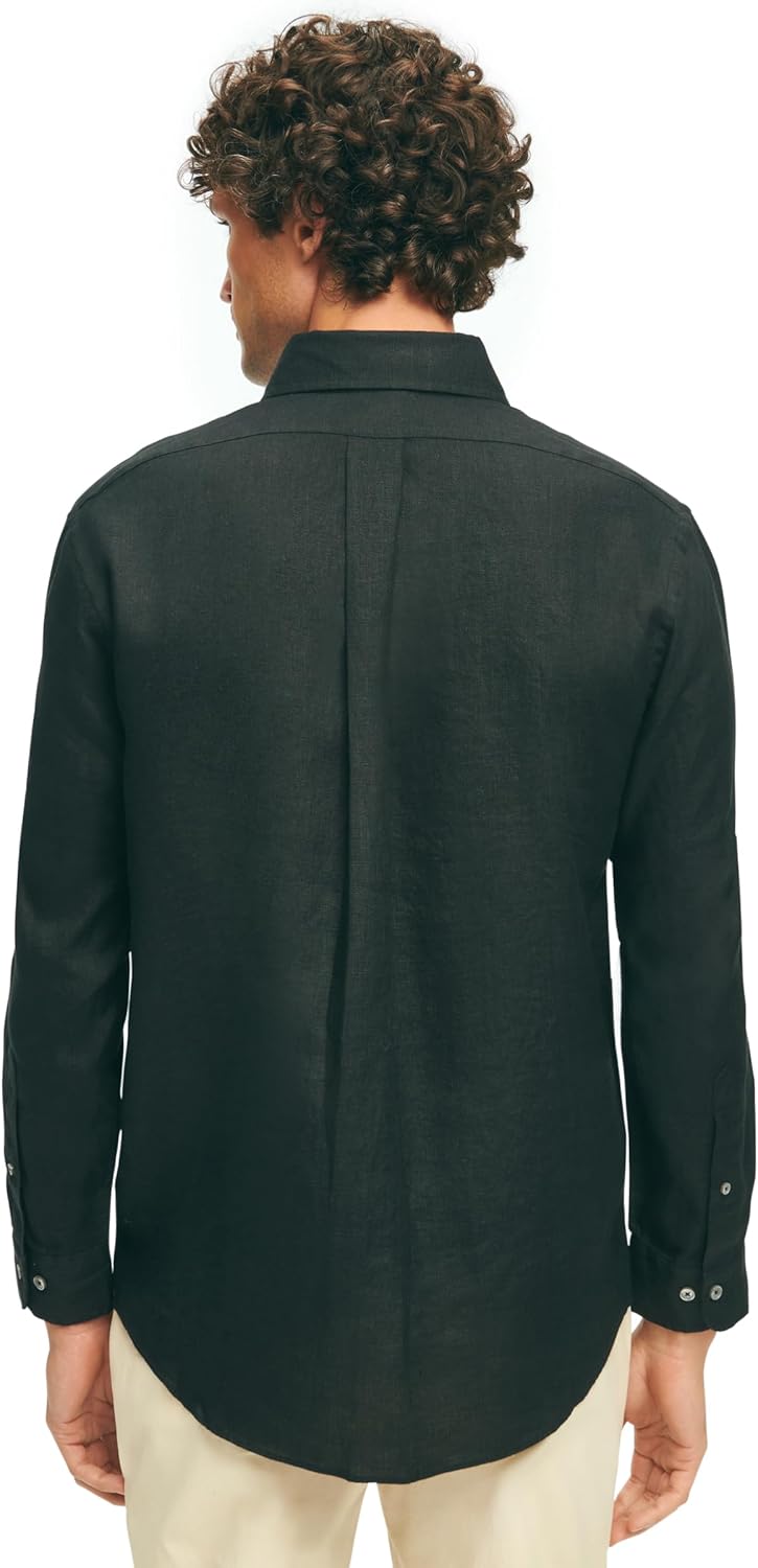 Brooks Brothers Mens Irish Linen Long Sleeve Sport Shirt - Image 2
