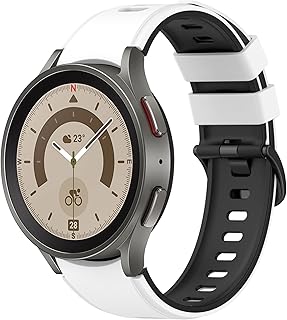VeveXiao Pulseira esportiva compatível com Samsung Galaxy Watch 5 pro de 45 mm/Watch 4 Classic de 42 mm/46 mm, pulseiras de silicone macio sem lacunas para pulseira Galaxy Watch 5/4 de 40 mm/44 mm