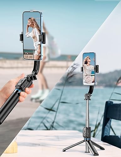 Miniatura 17 de Trípode para selfie stick de 42 pulgadas con luz de relleno, soporte extensible para teléfono todo en 1, trípode de viaje con control remoto Negro