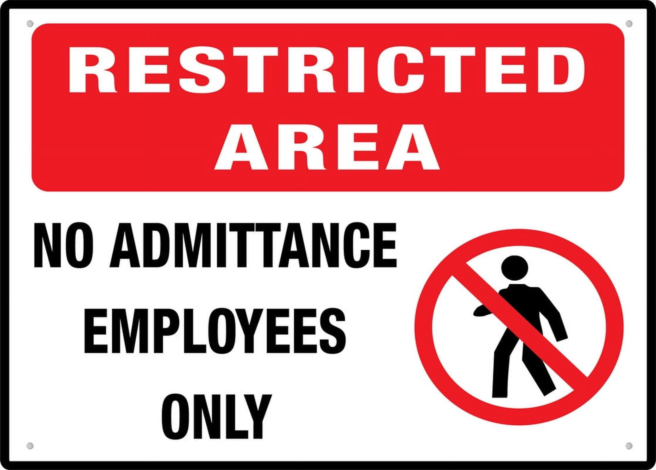 Restricted Area No Admittance Employees Only Retro for Home Garage Farm Garden Bar Coffee Kitchen Wall Decor Tin Sign 8x12 Inch