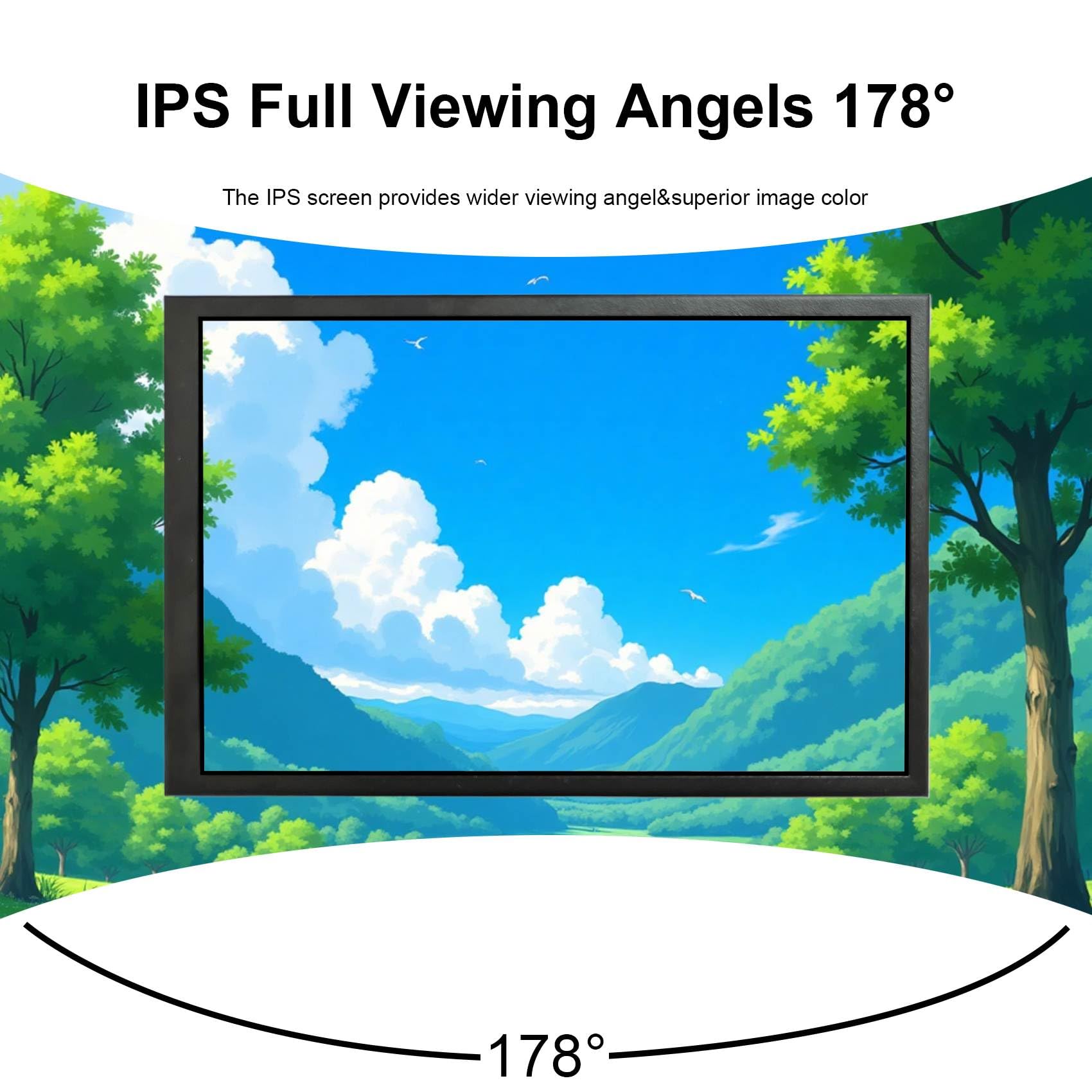 VSDISPLAY Monitor LCD IPS nero da 7 pollici 1280x800 350 nits | luminosità regolabile,metallo fori di montaggio da 75 mm