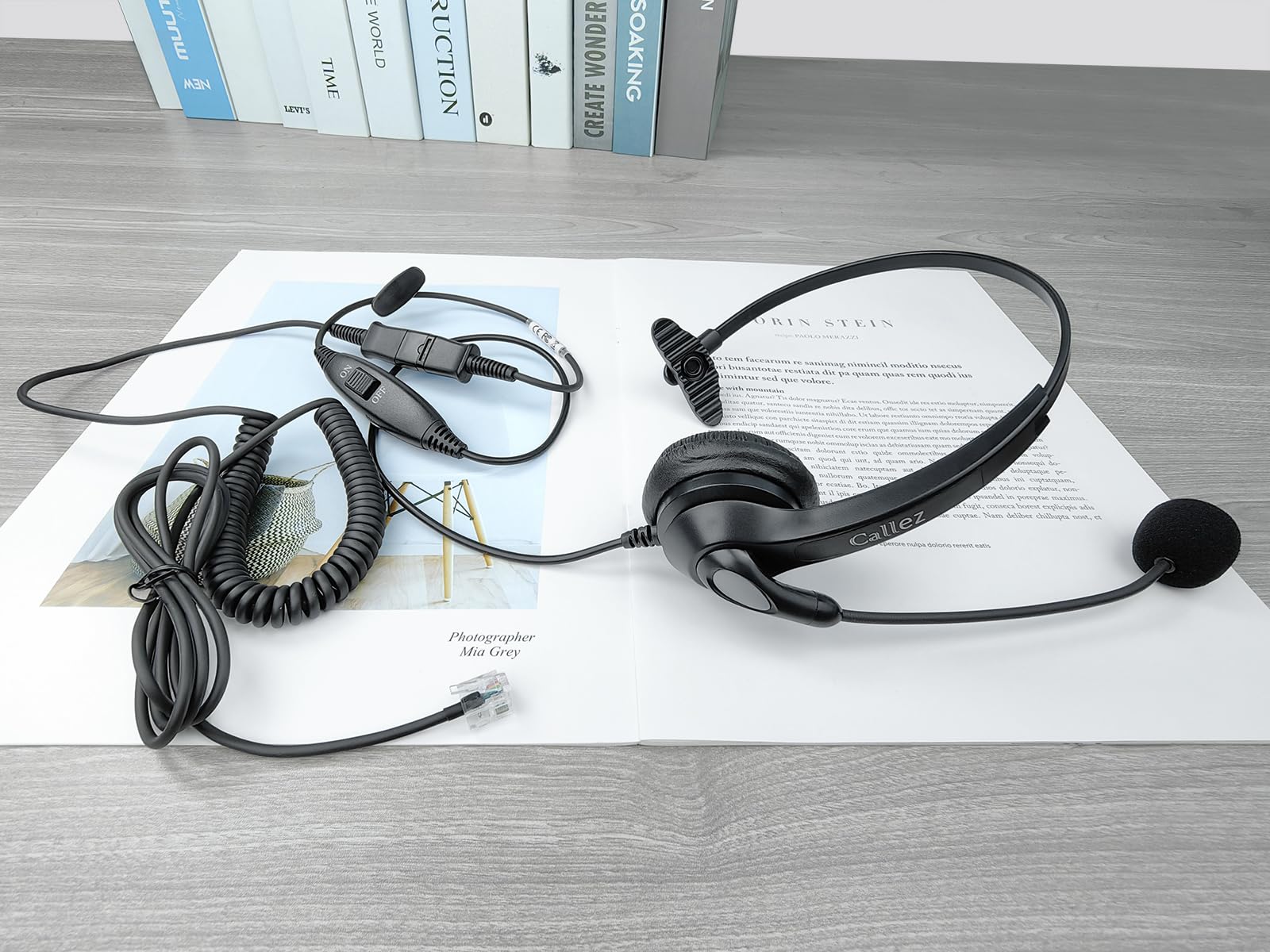Callez RJ45 Casque Téléphone Fixe Mono avec Micro Anti-Bruit & Quick Disconnect, Casque Téléphonique Filaire Compatible avec Siemens Unify Openstage 30 40 60 80 Mitel/Aastra 5370 6867i 6773 Téléphone