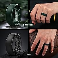 Vista 89 de Egnaro Anillos de boda de silicona para hombre: 1/4/6/7 Multipack de anillos de boda de goma con arco interior Diseño ergonómico transpirable