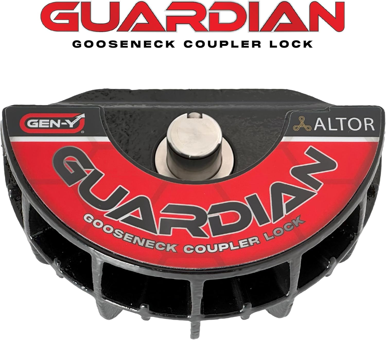 GEN-Y Hitch Trailer Coupler Lock for SnapLach Gooseneck Couplers and Pin Boxes - Weather Resistant Finish, Hardened Cast Steel Construction, Compatible with GEN-Y Gooseneck Couplers, Black