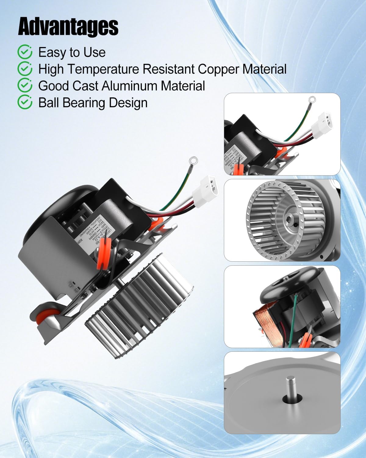 Furnace Draft Inducer Motor Kit Compatible with Carrier Bryant Payne Replace HC21ZE126A J238-112-11203 326628-762