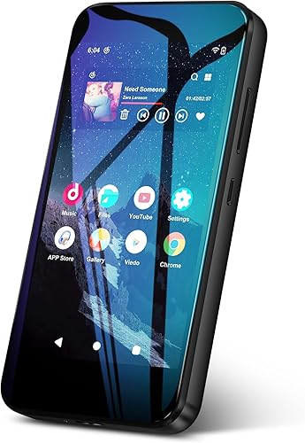 Reproductor MP3 de 32 GB con Bluetooth, pantalla táctil completa de 4 pulgadas 720P, reproductor de video de música de alta fidelidad portátil sin