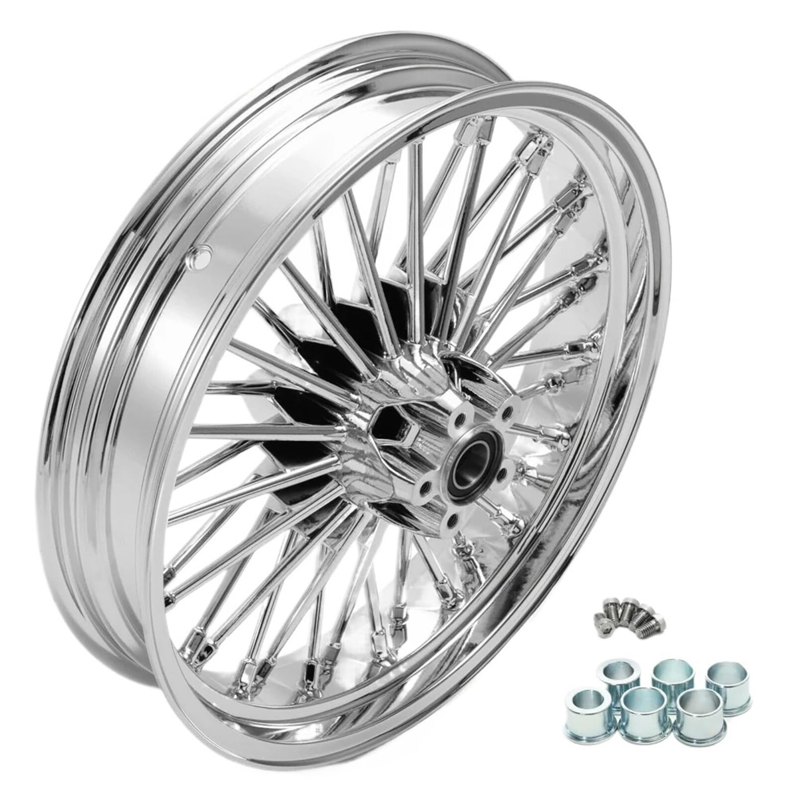 Piasty kół motocyklowych Pasuje do Touring Bagger Electra Glide FLHT przemieszczanie się po ulicy FLHX Road King FLHR Road Glide FLTR 84-07 18 "3.5" tylne koło Obręcz Przedniego Koła(Chrome)