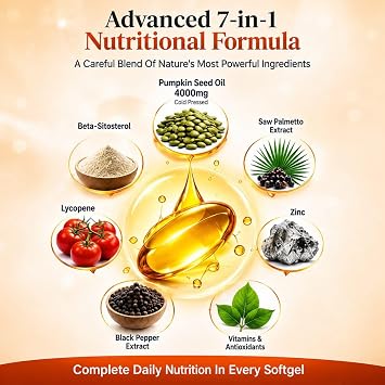 Pumpkin Seed Oil Capsules Cold Pressed 4000mg – Advanced Multi-Ingredient